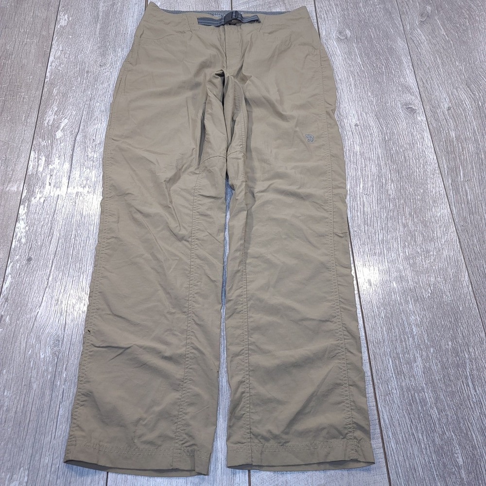 Mountain Hardwear Hiking Pants Womens Size 8 Tan Khaki Nylon Belted Gorpcore